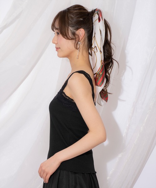 WILLSELECTION（ウィルセレクション）の「レーステレコキャミソール（キャミソール・レディース・ブラック/オフホワイト・FREE）」の9枚目の写真