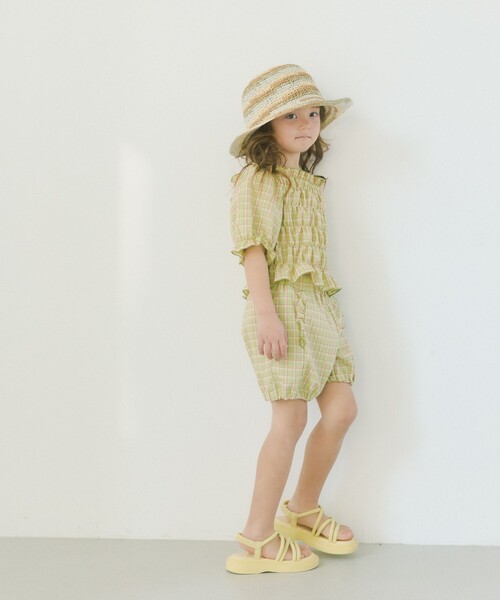 green label relaxing(グリーンレーベルリラクシング)の「チェック シャーリング プルオーバー / キッズ 100cm-130cm(シャツ/ブラウス・キッズ・ライトブルー/ライム・100cm/120cm/110cm/130cm)」の3枚目の写真