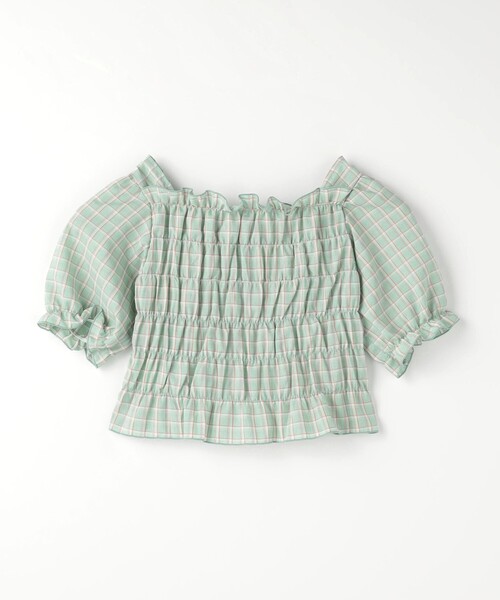 green label relaxing(グリーンレーベルリラクシング)の「チェック シャーリング プルオーバー / キッズ 100cm-130cm(シャツ/ブラウス・キッズ・ライトブルー/ライム・100cm/120cm/110cm/130cm)」の4枚目の写真