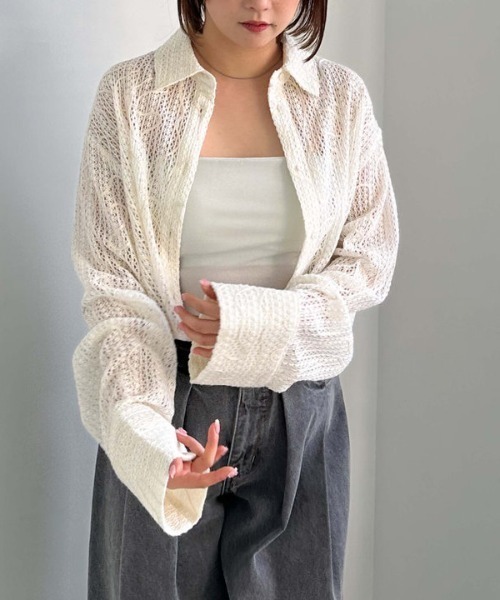 archives（アルシーヴ）の「クロップドコード刺繍シャツ（シャツ/ブラウス・レディース・アイボリー/ブラック/ベージュ・MEDIUM）」の22枚目の写真