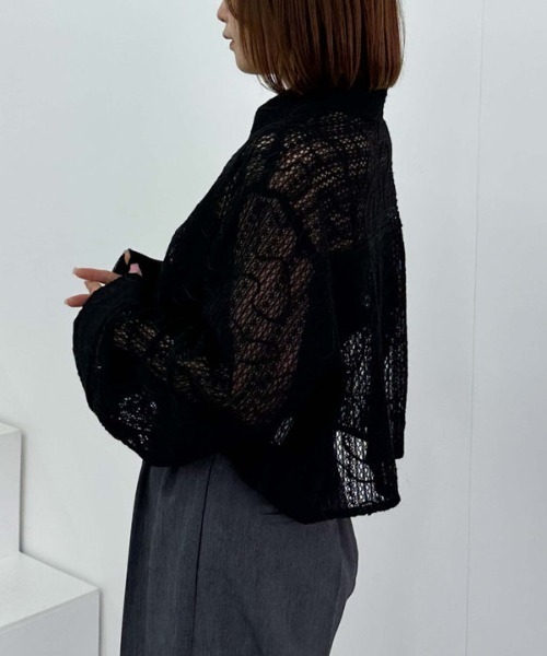 archives（アルシーヴ）の「クロップドコード刺繍シャツ（シャツ/ブラウス・レディース・アイボリー/ブラック/ベージュ・MEDIUM）」の6枚目の写真