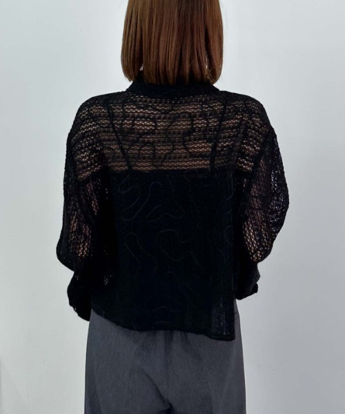 archives（アルシーヴ）の「クロップドコード刺繍シャツ（シャツ/ブラウス・レディース・アイボリー/ブラック/ベージュ・MEDIUM）」の7枚目の写真