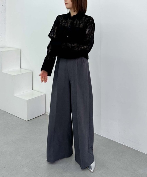 archives（アルシーヴ）の「クロップドコード刺繍シャツ（シャツ/ブラウス・レディース・アイボリー/ブラック/ベージュ・MEDIUM）」の10枚目の写真