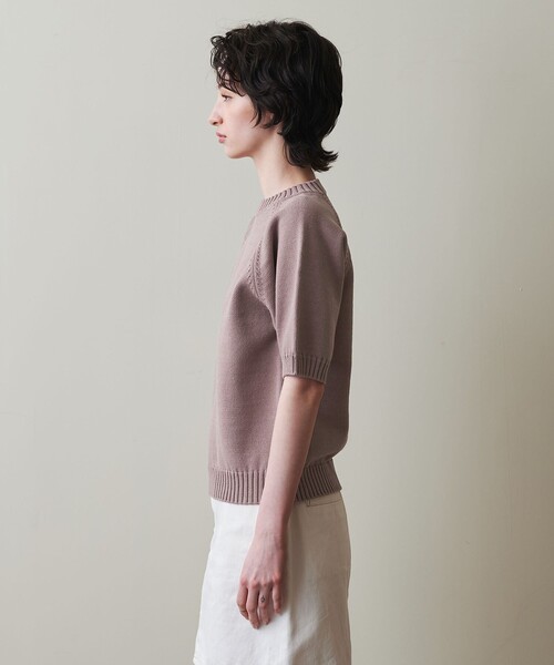 Steven Alan（スティーブンアラン）の「＜Steven Alan＞テープヤーン ハーフスリーブ ニット（ニット/セーター・レディース・ネイビー/モカ/オフホワイト・FREE）」の7枚目の写真