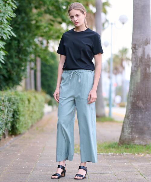 DRESSTERIOR(ドレステリア)の「【接触冷感/抗菌防臭/消臭】アイスクリアコットンTシャツ(Tシャツ/カットソー・レディース・サンドベージュ/ブラック/レッド系1/ライトブルー/ホワイト・34/36/38)」の16枚目の写真