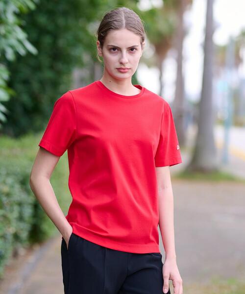 DRESSTERIOR(ドレステリア)の「【接触冷感/抗菌防臭/消臭】アイスクリアコットンTシャツ(Tシャツ/カットソー・レディース・サンドベージュ/ブラック/レッド系1/ライトブルー/ホワイト・34/36/38)」の18枚目の写真