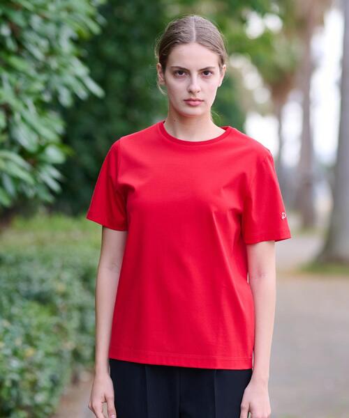 DRESSTERIOR(ドレステリア)の「【接触冷感/抗菌防臭/消臭】アイスクリアコットンTシャツ(Tシャツ/カットソー・レディース・サンドベージュ/ブラック/レッド系1/ライトブルー/ホワイト・34/36/38)」の19枚目の写真