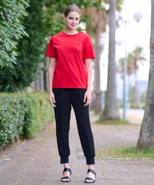 DRESSTERIOR(ドレステリア)の「【接触冷感/抗菌防臭/消臭】アイスクリアコットンTシャツ(Tシャツ/カットソー・レディース・サンドベージュ/ブラック/レッド系1/ライトブルー/ホワイト・34/36/38)」の21枚目の写真