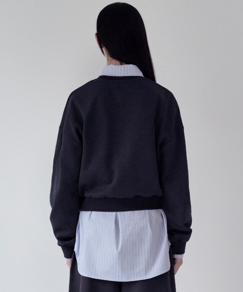 KIRSH(キルシー)の「KIRSH PLAIN BUTTON POINT SWEATSHIRT キルシー プレイン ボタン ポイント スウェット(スウェット・レディース・グレー/ダークネイビー・ONE SIZE)」の13枚目の写真