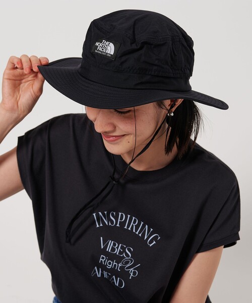THE NORTH FACE（ザノースフェイス）の「＜THE NORTH FACE＞ホライズン ハット-UVケア-（ハット・レディース・ブラック/ベージュ/オリーブ・M）」の5枚目の写真