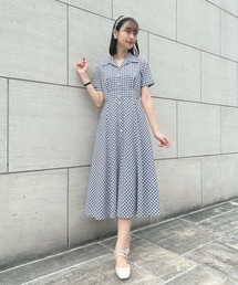 an another angelus | レトロギンガム開衿ワンピース(ワンピース)