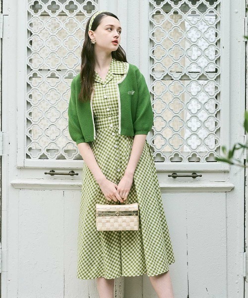 レトロギンガム開衿ワンピース（ワンピース）｜an another angelus