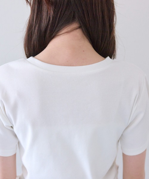 OLIVE des OLIVE（オリーブデオリーブ）の「キラキラドロストTシャツ（Tシャツ/カットソー・レディース・オフホワイト/サックスブルー/ピンク/ネイビー・FREE）」の18枚目の写真