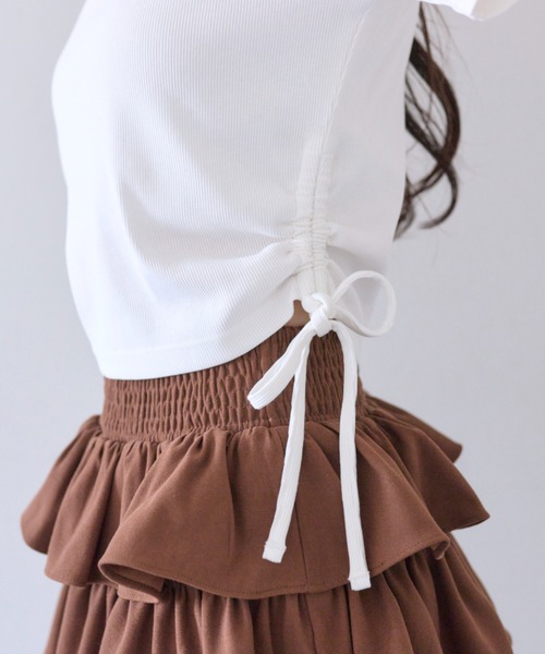 OLIVE des OLIVE（オリーブデオリーブ）の「キラキラドロストTシャツ（Tシャツ/カットソー・レディース・オフホワイト/サックスブルー/ピンク/ネイビー・FREE）」の21枚目の写真