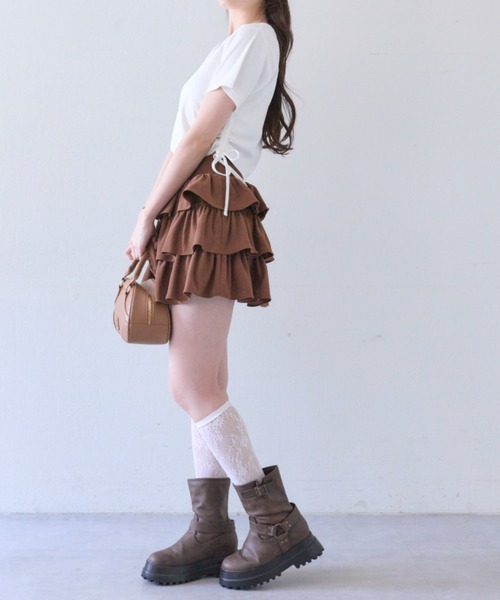 OLIVE des OLIVE（オリーブデオリーブ）の「キラキラドロストTシャツ（Tシャツ/カットソー・レディース・オフホワイト/サックスブルー/ピンク/ネイビー・FREE）」の11枚目の写真