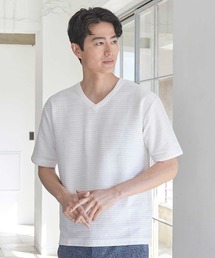 UNION STATION（ユニオンステーション）の「タックジャガードVネックTシャツ（Tシャツ/カットソー・メンズ）」
