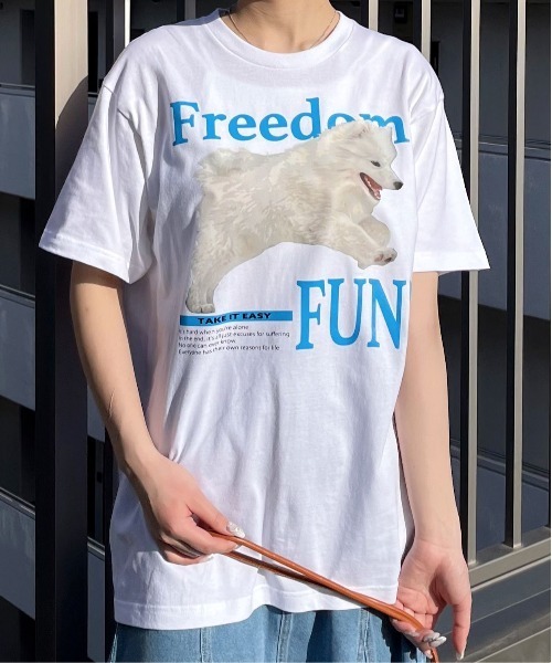 spiritoso(スピリトーゾ)の「【spiritoso】FREEDOM FUN シートプリントTシャツ(Tシャツ/カットソー・レディース・オートミール/ブラック/ホワイト・LARGE/MEDIUM)」の14枚目の写真