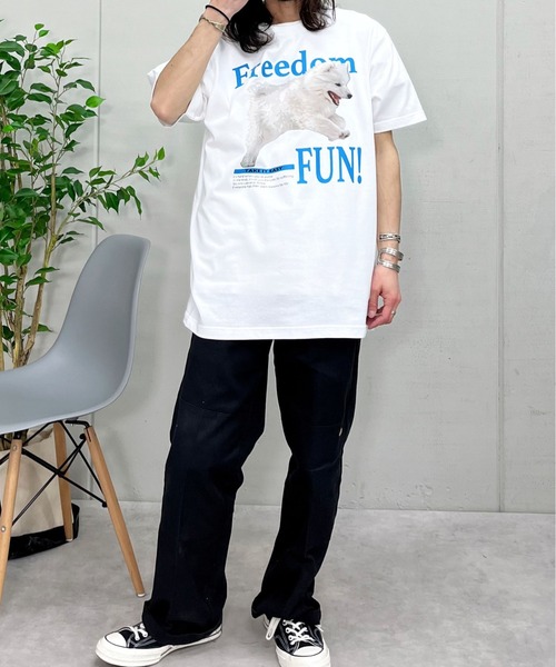 spiritoso(スピリトーゾ)の「【spiritoso】FREEDOM FUN シートプリントTシャツ(Tシャツ/カットソー・レディース・オートミール/ブラック/ホワイト・LARGE/MEDIUM)」の21枚目の写真