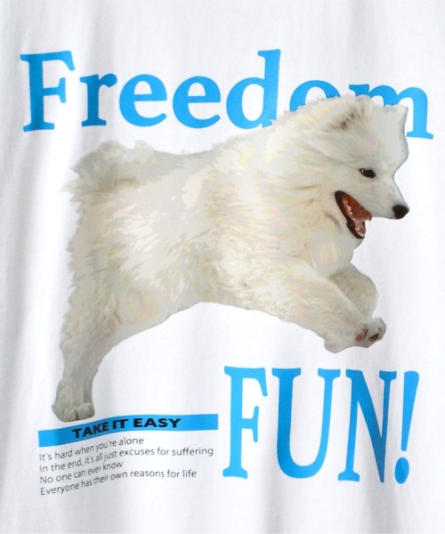 spiritoso(スピリトーゾ)の「【spiritoso】FREEDOM FUN シートプリントTシャツ(Tシャツ/カットソー・レディース・オートミール/ブラック/ホワイト・LARGE/MEDIUM)」の6枚目の写真