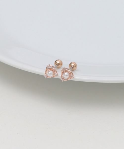 Peoney/サージカルステンレス センターパールピアス（ピアス（両