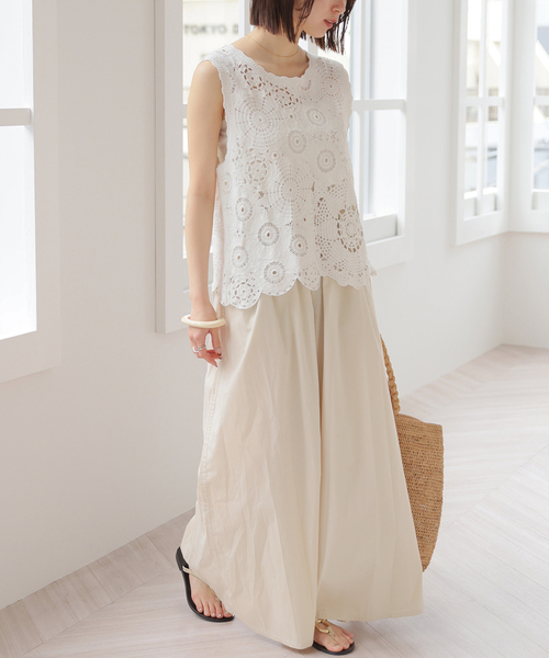 JOURNAL STANDARD relume（ジャーナルスタンダード　レリューム）の「【MULTI FUNC+】UVカット / 接触冷感 / ギャザーワイドパンツ（その他パンツ・レディース・ネイビー/カーキ/アイボリー・FREE）」の11枚目の写真