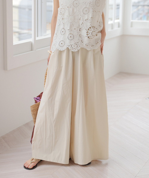 JOURNAL STANDARD relume（ジャーナルスタンダード　レリューム）の「【MULTI FUNC+】UVカット / 接触冷感 / ギャザーワイドパンツ（その他パンツ・レディース・ネイビー/カーキ/アイボリー・FREE）」の9枚目の写真