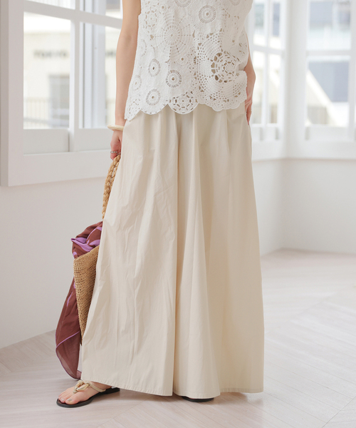 JOURNAL STANDARD relume（ジャーナルスタンダード　レリューム）の「【MULTI FUNC+】UVカット / 接触冷感 / ギャザーワイドパンツ（その他パンツ・レディース・ネイビー/カーキ/アイボリー・FREE）」の8枚目の写真