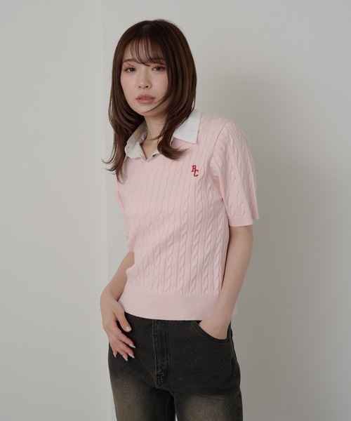 お値下げ　タグ付き新品　リネン100% ピンク 半袖ニット S トゥモローランド ケーブル半袖ニット – WEGO ONLINE STORE