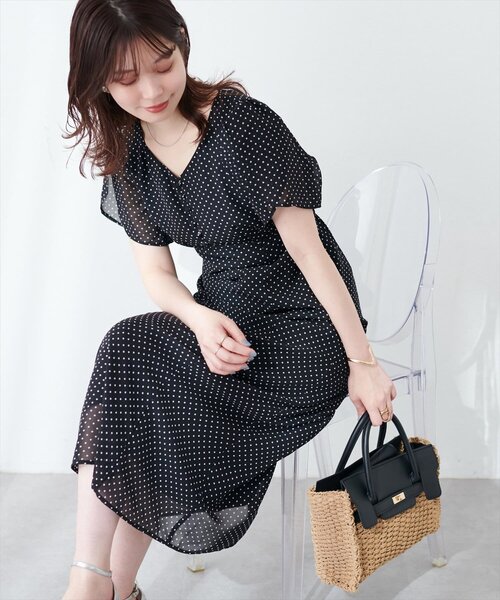 natural couture(ナチュラルクチュール)の「チューリップスリーブワンピース(ワンピース・レディース・サックスブルー/オフホワイト/ミント/ブラック/パープル・FREE)」の14枚目の写真