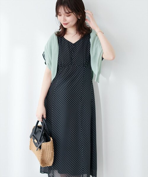 natural couture(ナチュラルクチュール)の「チューリップスリーブワンピース(ワンピース・レディース・サックスブルー/オフホワイト/ミント/ブラック/パープル・FREE)」の17枚目の写真