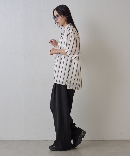 COLONY 2139（コロニートゥーワンスリーナイン）の「ニット透かし編み半袖シャツ（シャツ/ブラウス・メンズ・ホワイト/アイボリー/ブラック・MEDIUM/LARGE）」の20枚目の写真