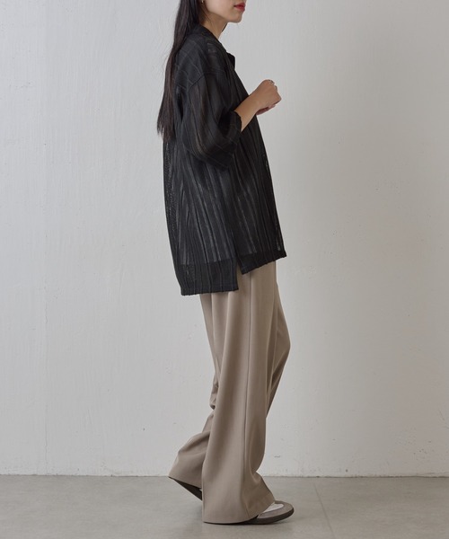 COLONY 2139（コロニートゥーワンスリーナイン）の「ニット透かし編み半袖シャツ（シャツ/ブラウス・メンズ・ホワイト/アイボリー/ブラック・MEDIUM/LARGE）」の12枚目の写真