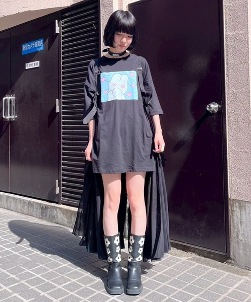 tシャツ 「nsn」siroiusagichan  BIG BIG Tシャツ レディース メンズ nsn】siroiusagichan ♡ BIG BIG TEE | Candy Stripper
