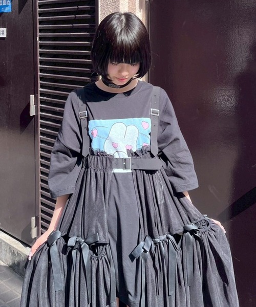 Candy Stripper(キャンディストリッパー)の「【nsn】siroiusagichan BIG BIG Tシャツ(Tシャツ/カットソー・レディース・オフホワイト/ライトブルー/ブラック/ピンク・FREE)」の21枚目の写真