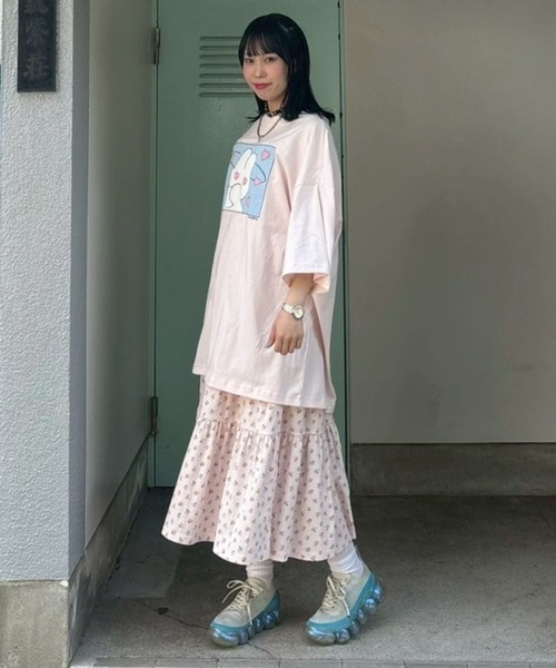 Candy Stripper(キャンディストリッパー)の「【nsn】siroiusagichan BIG BIG Tシャツ(Tシャツ/カットソー・レディース・オフホワイト/ライトブルー/ブラック/ピンク・FREE)」の13枚目の写真