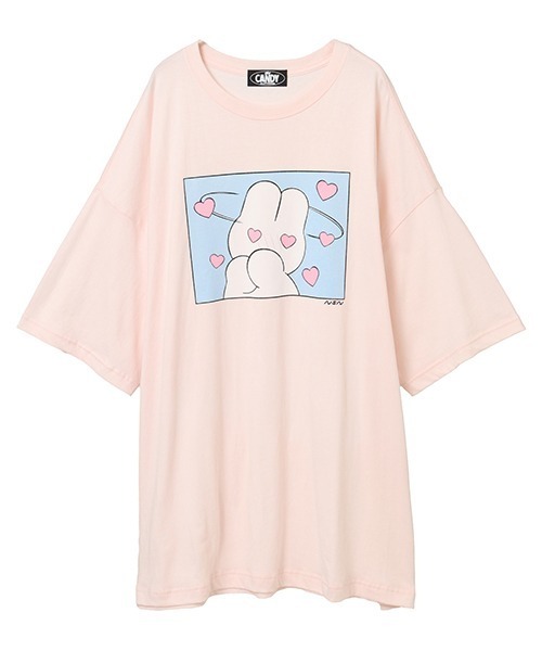 Candy Stripper(キャンディストリッパー)の「【nsn】siroiusagichan BIG BIG Tシャツ(Tシャツ/カットソー・レディース・オフホワイト/ライトブルー/ブラック/ピンク・FREE)」の18枚目の写真