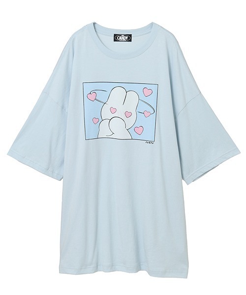 Candy Stripper(キャンディストリッパー)の「【nsn】siroiusagichan BIG BIG Tシャツ(Tシャツ/カットソー・レディース・オフホワイト/ライトブルー/ブラック/ピンク・FREE)」の22枚目の写真