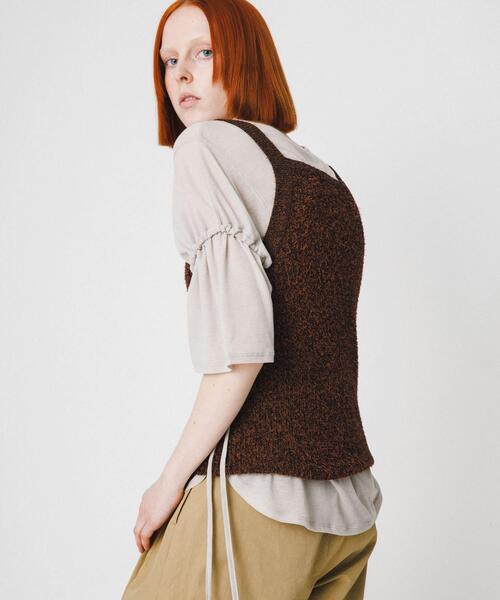LAATO（ラート）の「mosa knit camisole（キャミソール・レディース・ブラウン/グリーン・FREE）」の7枚目の写真