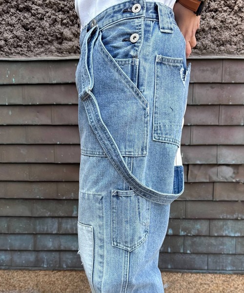 OLD BETTY'S（オールドベティーズ）の「オールドベティーズ【OLD BETTY’S】Denim Damage Bib Overall（デニムパンツ・レディース・インディゴブルー・FREE）」の5枚目の写真
