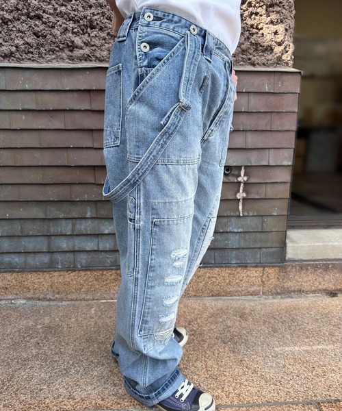 OLD BETTY'S（オールドベティーズ）の「オールドベティーズ【OLD BETTY’S】Denim Damage Bib Overall（デニムパンツ・レディース・インディゴブルー・FREE）」の6枚目の写真