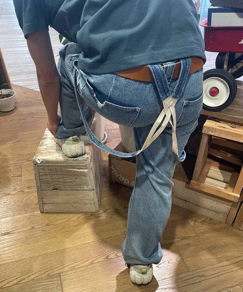 OLD BETTY'S（オールドベティーズ）の「オールドベティーズ【OLD BETTY’S】Denim Damage Bib Overall（デニムパンツ・レディース・インディゴブルー・FREE）」の10枚目の写真