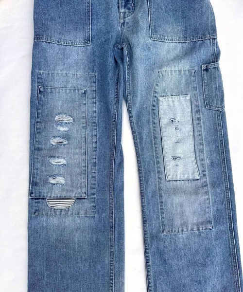 OLD BETTY'S（オールドベティーズ）の「オールドベティーズ【OLD BETTY’S】Denim Damage Bib Overall（デニムパンツ・レディース・インディゴブルー・FREE）」の12枚目の写真