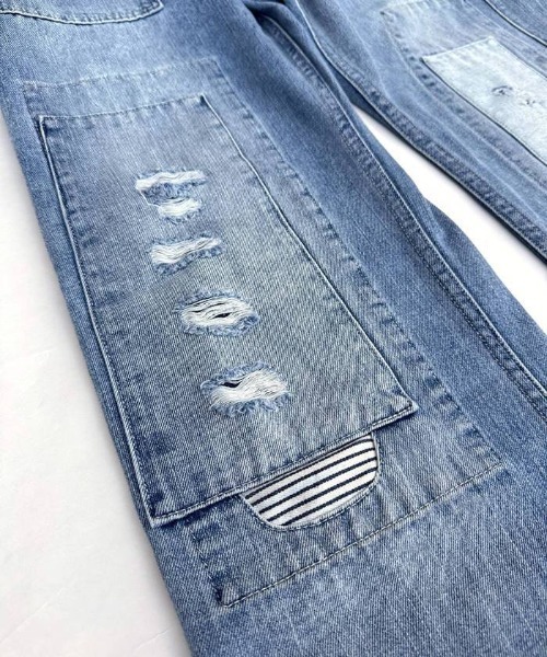 OLD BETTY'S（オールドベティーズ）の「オールドベティーズ【OLD BETTY’S】Denim Damage Bib Overall（デニムパンツ・レディース・インディゴブルー・FREE）」の13枚目の写真