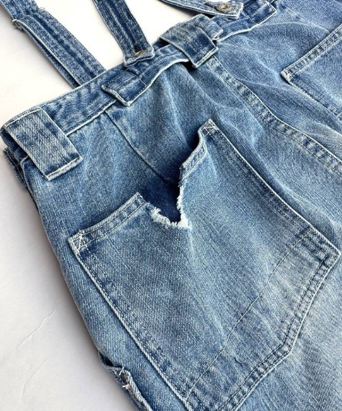 OLD BETTY'S（オールドベティーズ）の「オールドベティーズ【OLD BETTY’S】Denim Damage Bib Overall（デニムパンツ・レディース・インディゴブルー・FREE）」の15枚目の写真