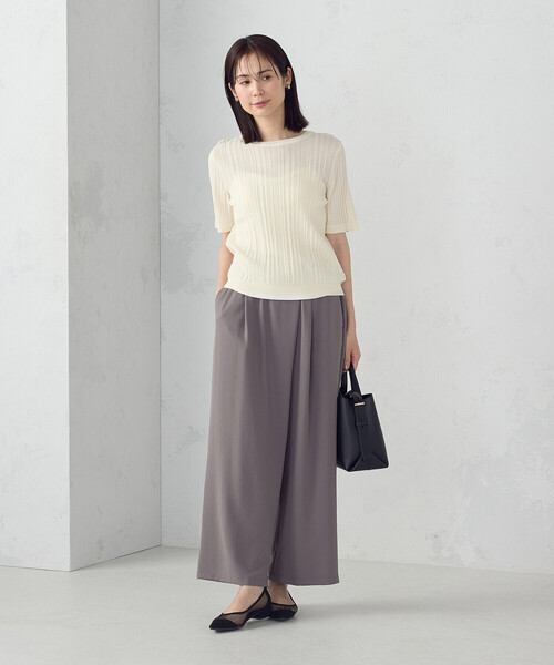 COMME CA ISM（コムサイズム）の「【UVカット・吸水速乾・接触冷感】kireri ラップ風ワイドパンツ / セットアップ対応（その他パンツ・レディース・ネイビー/モカ・MEDIUM/LARGE）」の12枚目の写真