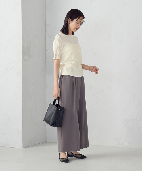 COMME CA ISM（コムサイズム）の「【UVカット・吸水速乾・接触冷感】kireri ラップ風ワイドパンツ / セットアップ対応（その他パンツ・レディース・ネイビー/モカ・MEDIUM/LARGE）」の13枚目の写真