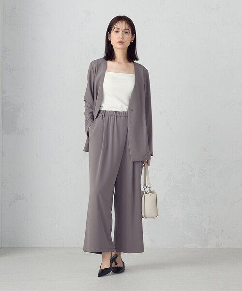 コムサイズム（COMME CA ISM）/【UVカット・吸水速乾・接触冷感】kireri ラップ風ワイドパンツ / セットアップ対応 セール】【UVカット・吸水速乾・接触冷感】kireri ラップ風ワイド