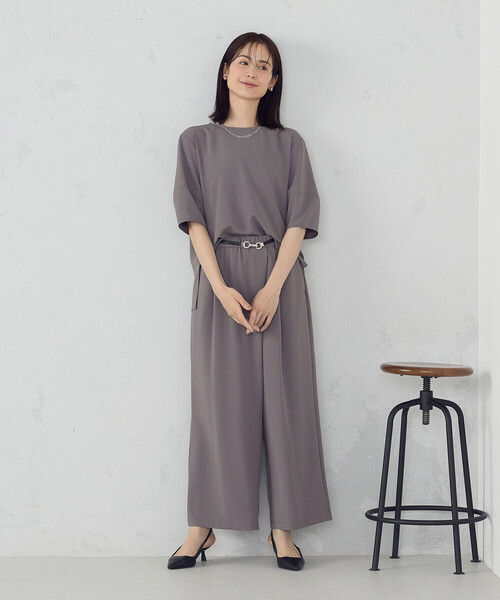 COMME CA ISM（コムサイズム）の「【UVカット・吸水速乾・接触冷感】kireri ラップ風ワイドパンツ / セットアップ対応（その他パンツ・レディース・ネイビー/モカ・MEDIUM/LARGE）」の20枚目の写真