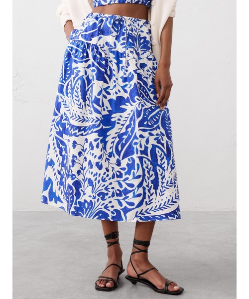 BANANA REPUBLIC スカート FACTORY STORE リネンブレンドシーム