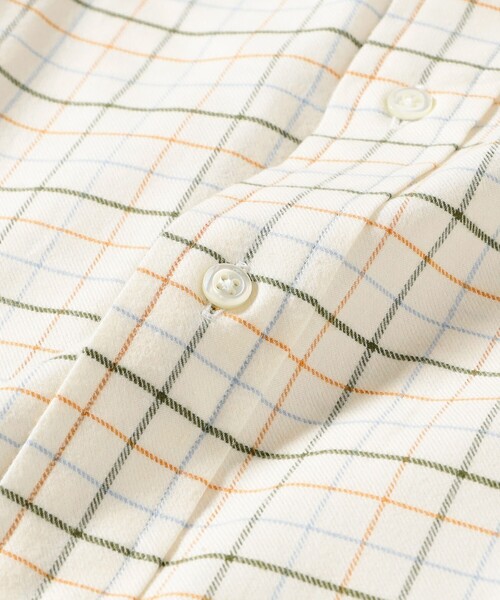 BEAMS F（ビームスエフ）の「コットンフランネル タッターソールチェック ボタンダウンシャツ（シャツ/ブラウス・メンズ・オリーブ・39/38/37/40/41）」の7枚目の写真